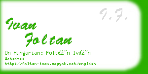 ivan foltan business card